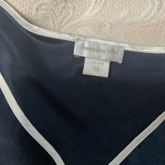 Jones New York Light Satin Midi Slip Dress Women Plus Size 3X Navy Blue - Picture 2 of 10